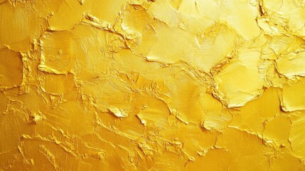 Poster - Luminous golden texture contrasted against a vibrant yellow backdrop