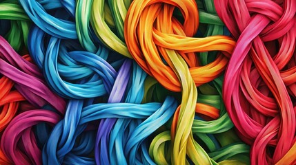 Poster - Background created from intertwined colored strings