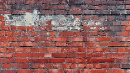 Poster - Classic red brick wall texture with a blank area for text inclusion