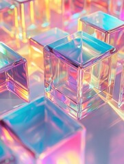 Wall Mural - Glass Cubes on Table