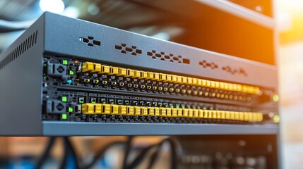 Poster - Fiber Optic Network Switch, 48-Port Gigabit Ethernet Switch with High-Speed Connectivity