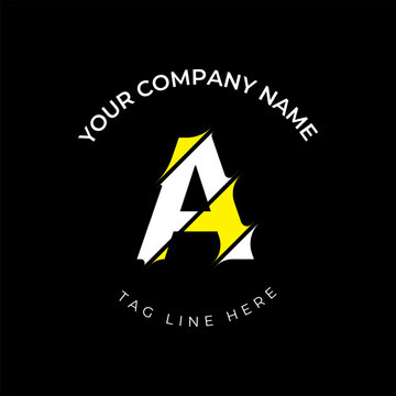 Modern cut style A letter vector logo design

