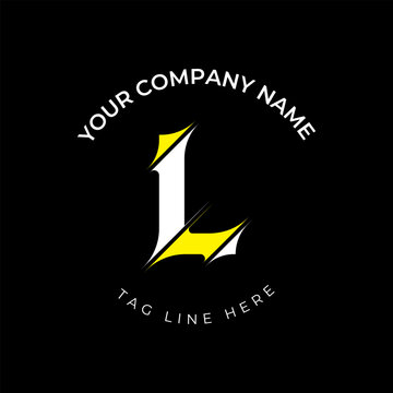 Modern cut style L letter vector logo design
