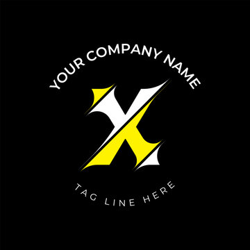 Modern cut style X letter vector logo design
