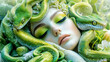 © Kondor83 - Portrait of Gorgona Medusa with green snakes around her face