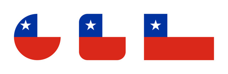 Wall Mural - Chile flag icon set