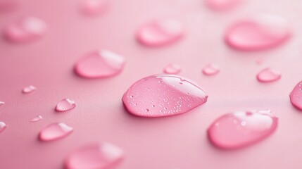 Poster - Pink droplets on a soft pink backdrop