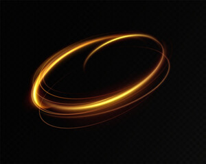 Aufkleber - Shiny vortex rings shimmer on a transparent background. Sparkling circles with light effect. Light circle swirl neon lighting effect, spiral light lines.	