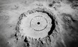 © jambulart - A crater with a target symbol on the moon.