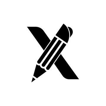 Modern stylish X letter vector art logo design. Educational concept
