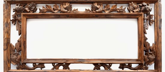 Poster - Wooden Frame For Painting Or Picture On White Background With Clipping Path
