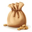 © Kavita - A cartoon money bag representing wealth or savings on a white background.