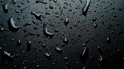 Poster - Wet surface background adorned with numerous droplets of water