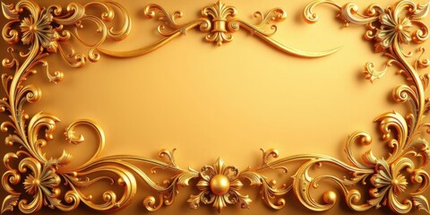 Poster - An elegant background with intricate golden patterns and details, lavish, shiny