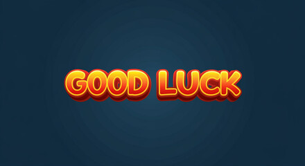 Poster - Good luck text graphic design with vibrant colors and modern style background