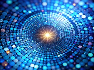 Poster - Abstract Blue Glow Points - Radial Mosaic Gradient Design for Stunning Visuals