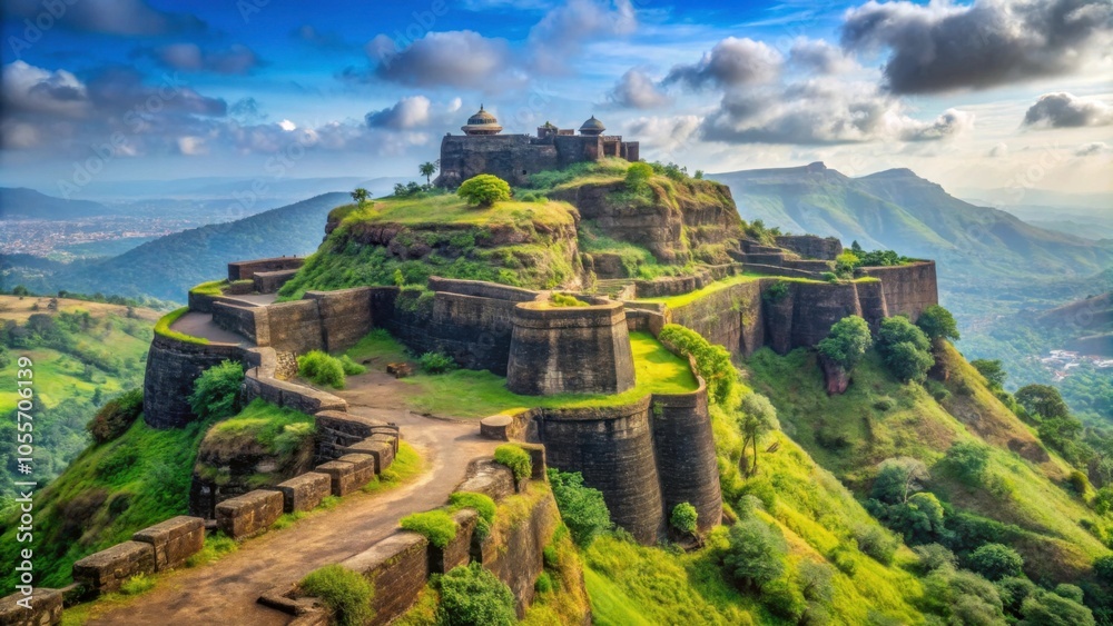 Majestic Raigad Fort In Maharashtra India Fortress Historic Ancient Majestic Raigad Fort In Maharashtra India Fortress Historic Ancient