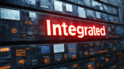 Poster - Integrated News Headlines Display with Futuristic 3D Illustration of Digital Communication