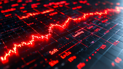 Poster - Economic Forecast Soft Landing Concept with Financial Growth and Recession Indicators