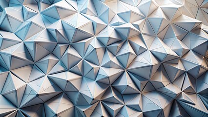 Poster - Abstract Geometric Surfaces in White Palette - Intricate Polygon Shapes and Patterns