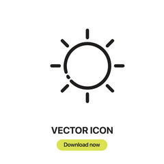 Leinwandbilder - Sun icon vector. Linear-style sign for mobile concept and web design. Sun symbol illustration. Pixel vector graphics - Vector.	
