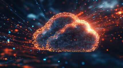 Poster - A glowing, digital cloud symbolizing data storage and connectivity.