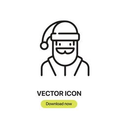 Leinwandbilder - Santa icon vector. Linear-style sign for mobile concept and web design. Santa symbol illustration. Pixel vector graphics - Vector.	