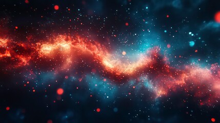 Poster - A vibrant cosmic scene depicting swirling colors and stars in a galaxy.