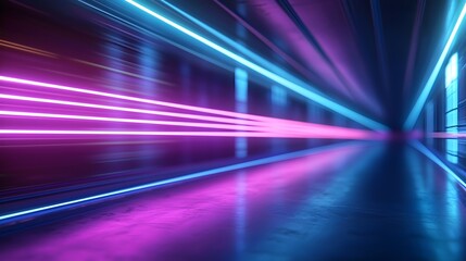 Poster - Vibrant Neon Lights in Cyberpunk Style - Glowing Outlines Against a Dark Background for Futuristic Aesthetic