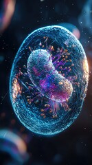 Poster - Engaging 3D Illustration of Cell Nucleus and Structure