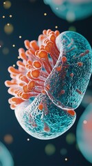 Poster - Engaging 3D Illustration of Cellular Structure and Nucleus