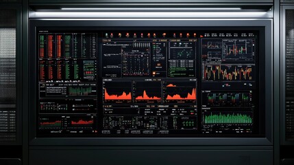 Poster - Artistic Data Center Control Panel Representation