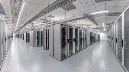 Poster - Modern Office Data Center Wide Angle View