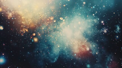 Poster - A cosmic scene depicting galaxies and stars in a vast, colorful universe.