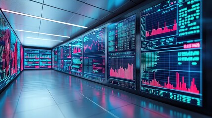 Poster - Serene View of Data Center Control Room Display
