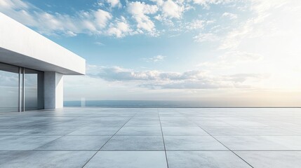 Poster - Empty floor surface featuring a contemporary rooftop design