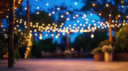 Aufkleber - String Lights Illuminate an Evening Reception