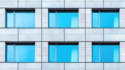 Poster - Modern building featuring high windows with grid design