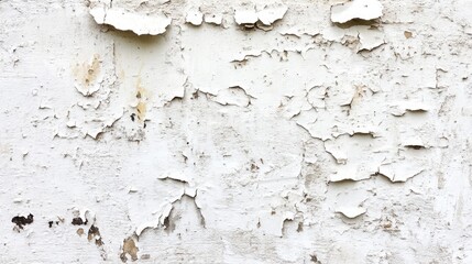 Poster - A weathered wall showcasing signs of aging featuring peeling white paint and cracks