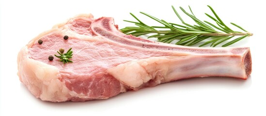 Poster - Pork Chop Meat Isolated On White Background