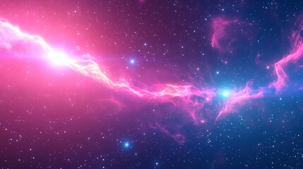 Poster - A vibrant cosmic scene depicting swirling gases and stars in a vast galaxy.