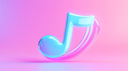 Poster - Vibrant Abstract Music Note Animation, a dynamic and colorful display featuring a central music note, perfect for enhancing any creative project or digital backdrop.