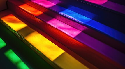 Aufkleber - Vibrant spectrum of colors illuminated with light
