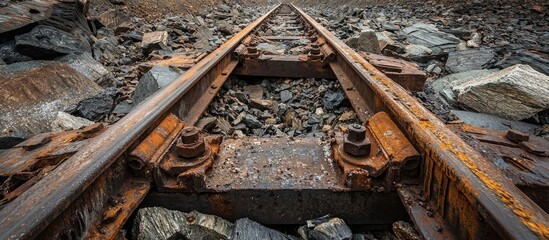 Pieces Of Railway Rail End At The Turntable Pit