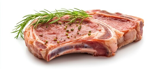 Poster - Pork Chop Meat Isolated On White Background