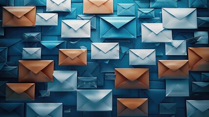 Aufkleber - A emails and envelopes on background.