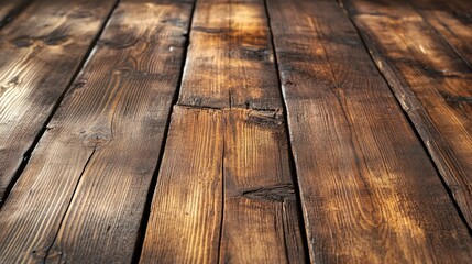 Poster - Wooden table surface ideal for your photomontage