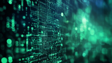 Poster - Software engineers optimizing code for green technology, ensuring minimal energy consumption and sustainable computing solutions