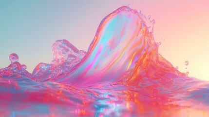 Poster - Iridescent Looping Abstract Animation, vibrant swirling colors, dynamic motion, captivating visual display, seamless transitions, modern digital art, immersive experience, fluid patterns.