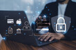 © Suriyo - Businessman prioritizes login data security, implementing advanced authentication to protect sensitive information and prevent unauthorized access, ensuring business continuity and trust.